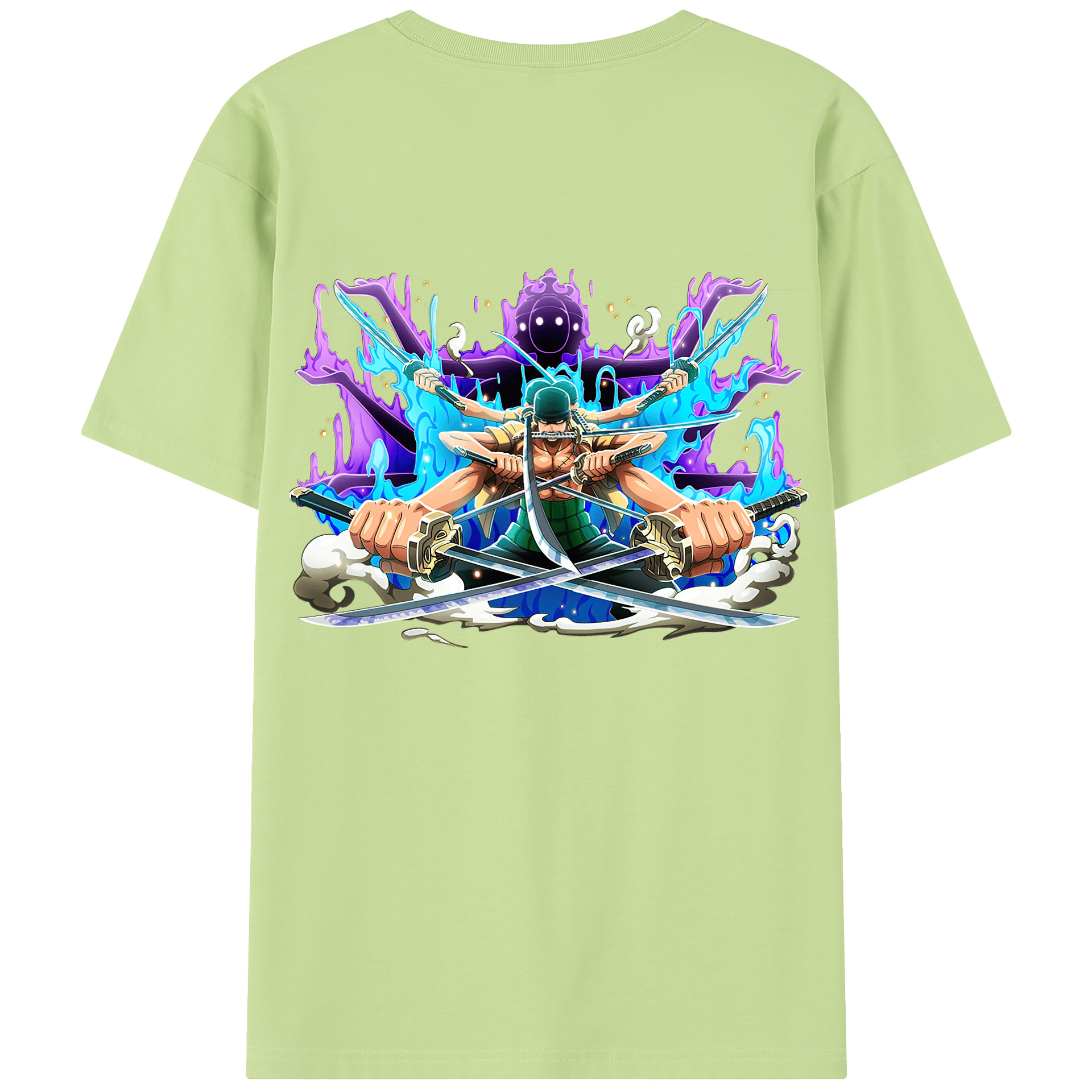 ワンピース ロロノア・ゾロ ONE PIECE Roronoa Zoro 綿100％半袖Tシャツ（背面プリント）